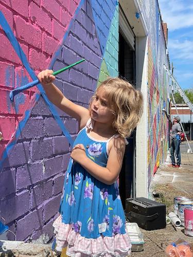 Child Paints Mural