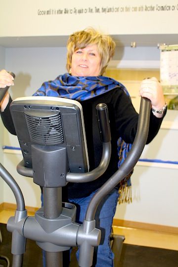 Pam Perry exercising